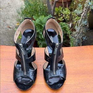 Michael Kors Black Patent Leather Heels with Zipper